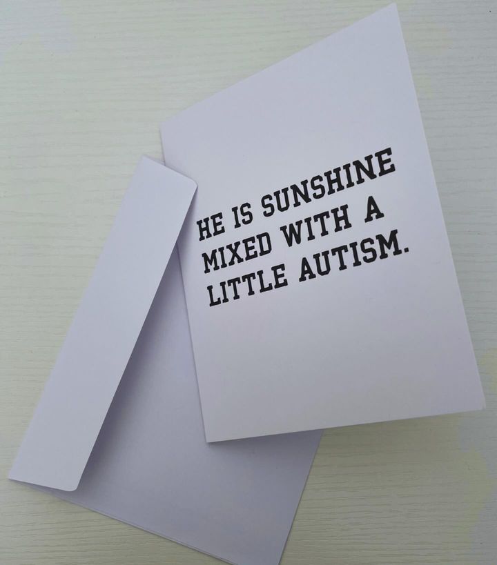 ourkind autism rocks he is sunshine greeting card