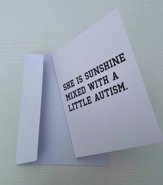 ourkind autism rocks she is sunshine greeting card