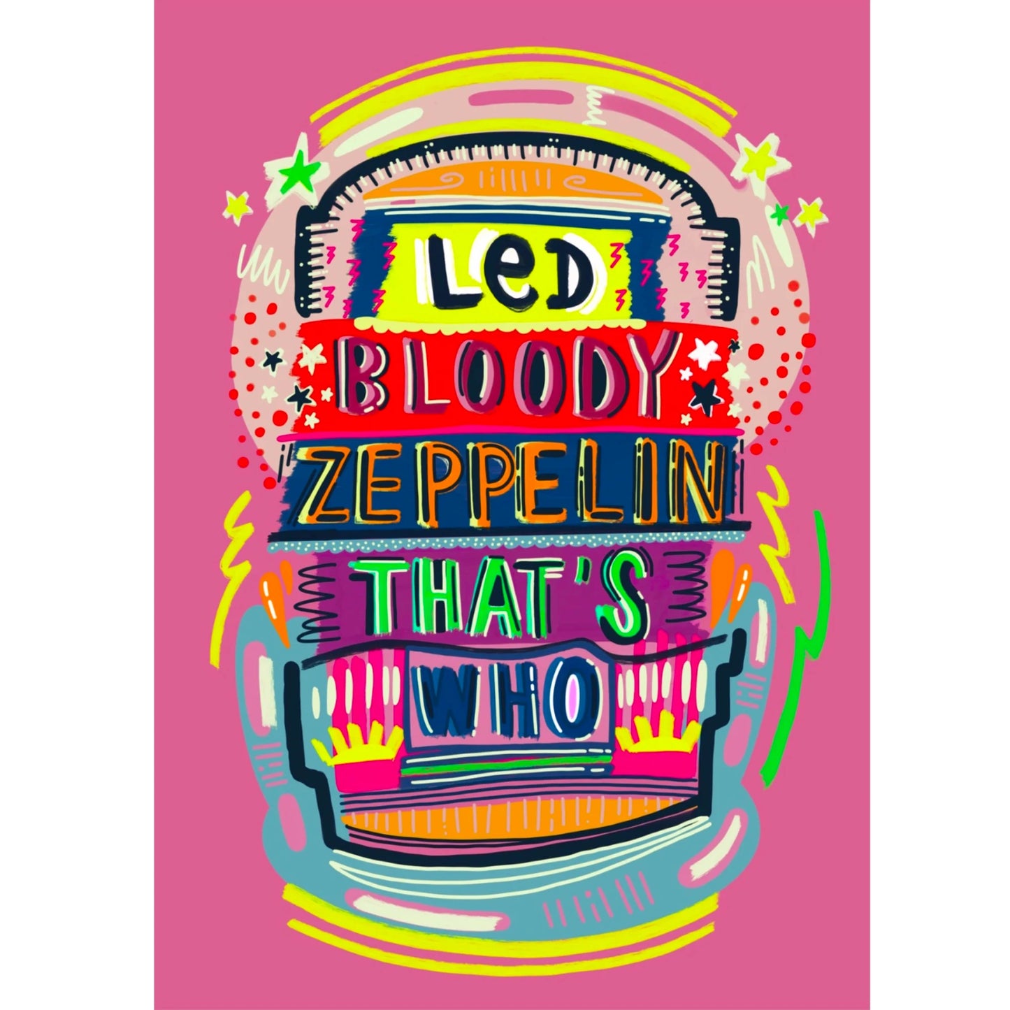 lazybones artprint - Led zep